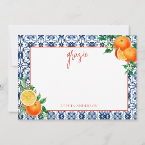 Watercolor Thats Amore Spritz Baby Shower Thank You Card
