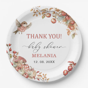 Watercolor the apple of our eye baby shower  Paper Plates