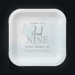 Watercolor The Bride is On Cloud 9 Bridal Shower Paper Plates<br><div class="desc">Watercolor The Bride is On Cloud 9 Bridal Shower Paper Plates</div>