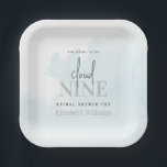 Watercolor The Bride is On Cloud 9 Bridal Shower Paper Plates<br><div class="desc">Watercolor The Bride is On Cloud 9 Bridal Shower Paper Plates</div>