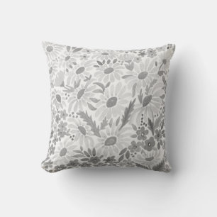 Watercolor . The flowers of the field . Chamomile Throw Pillow
