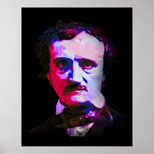 Watercolor The Raven Edgar Allan Poe Poem Author Poster