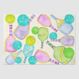 Watercolor Theme Pickleball Sports Birthday Party Tissue Paper