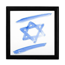 Watercolor themed Israeli flag canvas