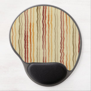 Watercolor Thin Stripes, Burgundy, Rust, Apricot Gel Mouse Pad
