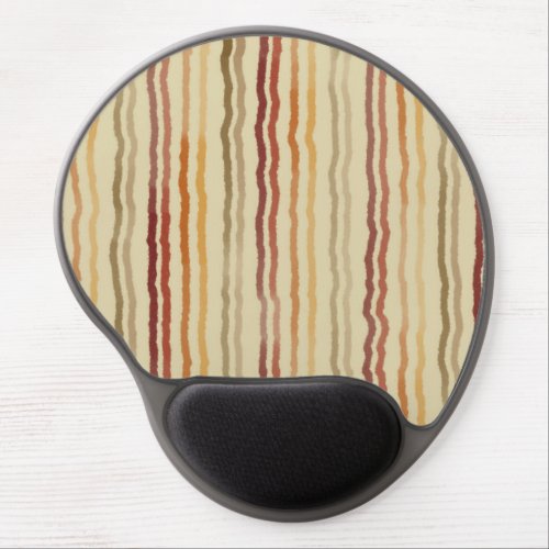 Watercolor Thin Stripes Burgundy Rust Apricot Gel Mouse Pad