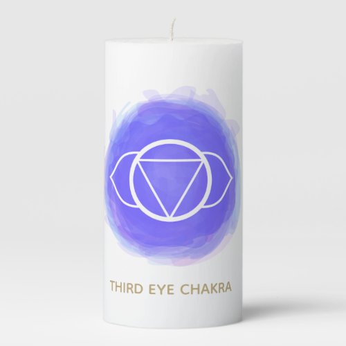  Watercolor Third Eye Chakra Symbol Intention Pillar Candle