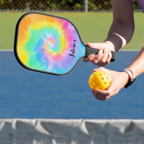 Watercolor Tie Dye Custom  Pickleball Paddle