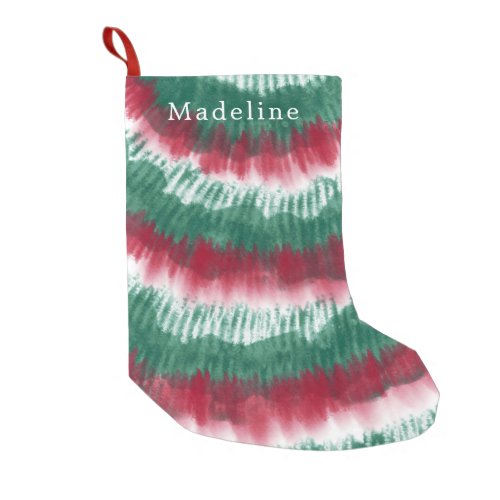 Watercolor Tie Dye  Monogram Christmas Small Christmas Stocking