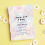 Watercolor Tie Dye Peace Hippie Baby Shower Invitation