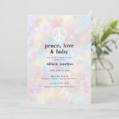 Watercolor Tie Dye Peace Hippie Baby Shower Invitation (Standing Front)