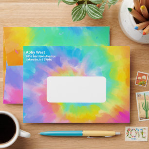 Watercolor Tie Dye Personalized Envelope