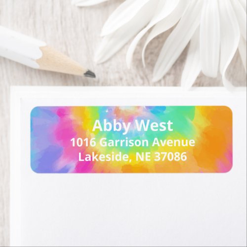 Watercolor Tie Dye Return Address Label