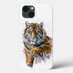 Watercolor Tiger iPhone 13 Case