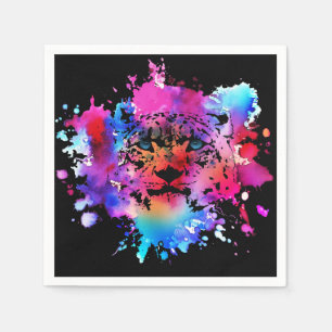 Watercolor Tiger Head Napkins