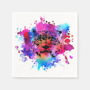 Watercolor Tiger Head Napkins