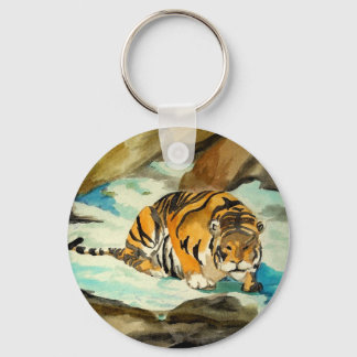 Watercolor Tiger Keychain