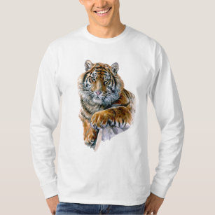 What For? Apparel Tiger Watercolor Art Novelty Tee