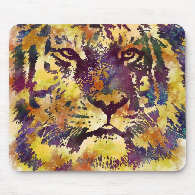 Watercolor Tiger Mouse Pad (Front)