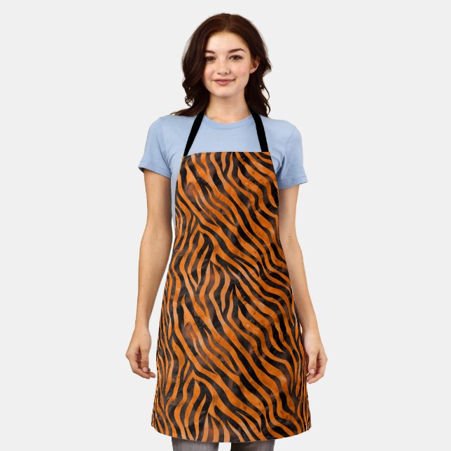 Watercolor Tiger Print Apron (Worn)