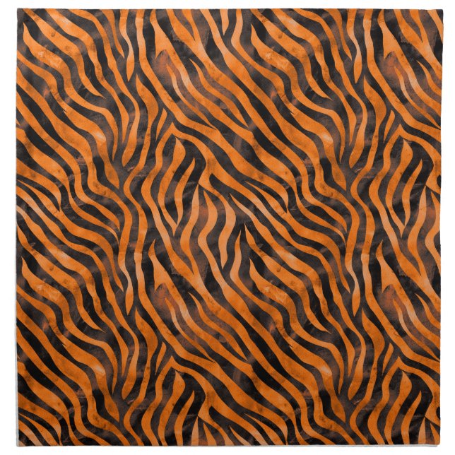 Watercolor Tiger Print Cloth Napkin (Front)