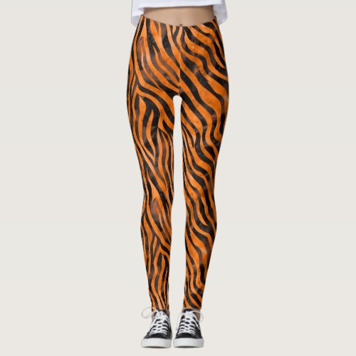 Watercolor Tiger Print Leggings