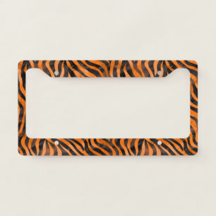 Watercolor Tiger Print License Plate Frame