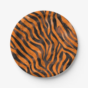 Watercolor Tiger Print Paper Plates