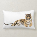 Watercolor Tiger Resting Lumbar Pillow<br><div class="desc">Watercolor Tiger II by Victoria Borges. A tiger in a watercolor style rests. | 164357Z</div>