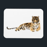 Watercolor Tiger Resting Magnet<br><div class="desc">Watercolor Tiger II by Victoria Borges. A tiger in a watercolor style rests. | 164357Z</div>