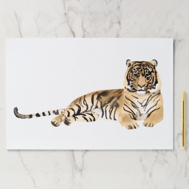 Watercolor Tiger Resting Paper Pad (Insitu)