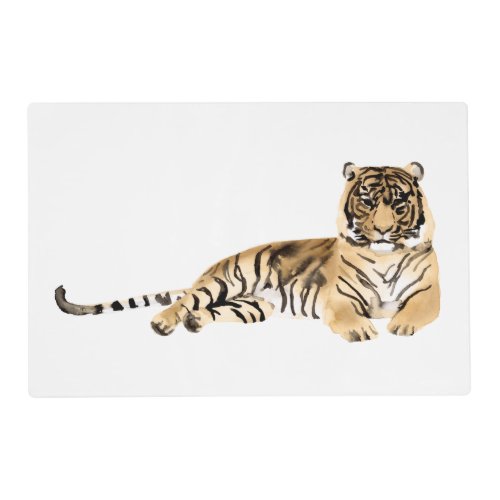 Watercolor Tiger Resting Placemat