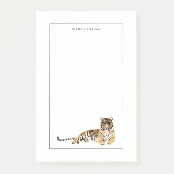 Watercolor Tiger Resting Post-it Notes by worldartgroup at Zazzle