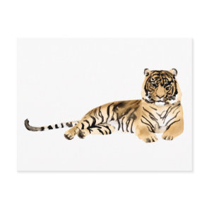Watercolor Tiger Resting Postcard