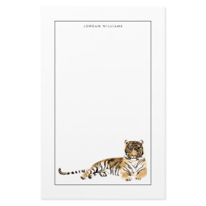 Watercolor Tiger Resting Stationery