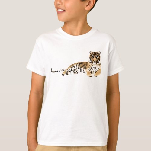 Watercolor Tiger Resting T_Shirt