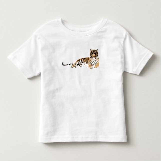 Watercolor Tiger Resting Toddler T-shirt (Front)