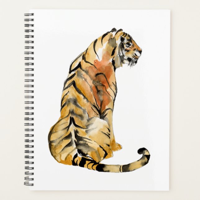 Watercolor Tiger Sitting Planner (Front)