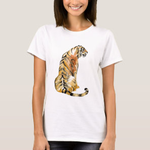 Watercolor Tiger Sitting T-Shirt