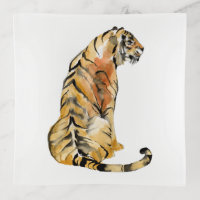 Watercolor Tiger Sitting