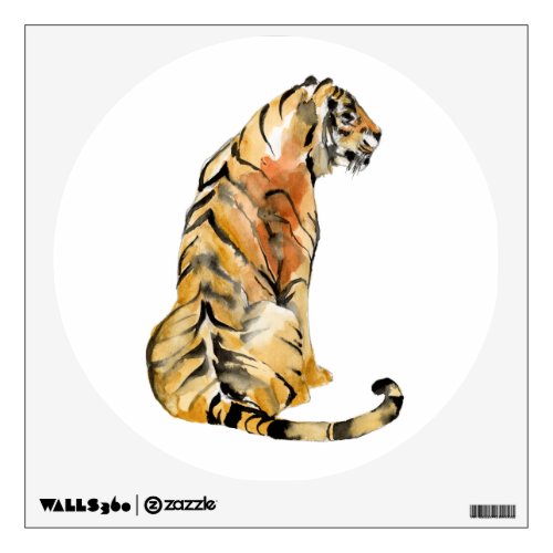 Watercolor Tiger Sitting Wall Decal