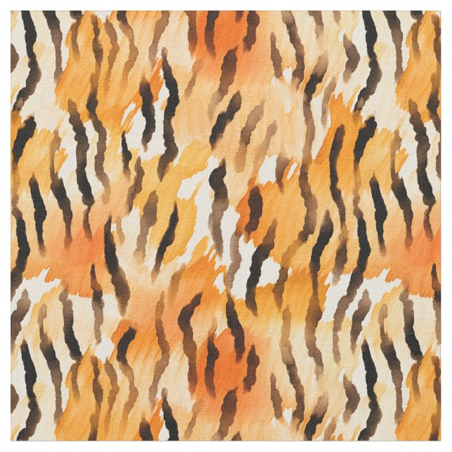 Watercolor Tiger Stripes Fabric (Close Up)