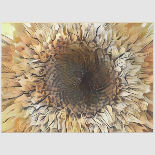 Watercolor Tiger Sunflower Elegant Collection Tissue Paper (Front)
