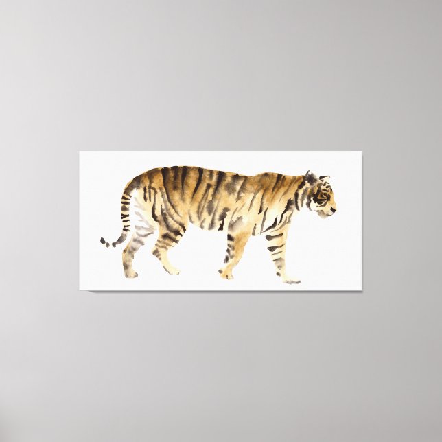 Watercolor Tiger Walking Canvas Print (Front)