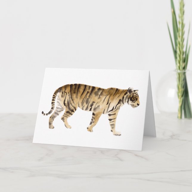 Watercolor Tiger Walking Card (Front)