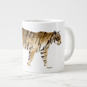 Watercolor Tiger Walking Giant Coffee Mug