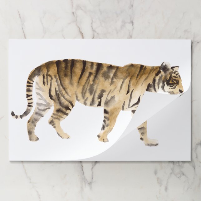 Watercolor Tiger Walking Paper Pad (Folded)