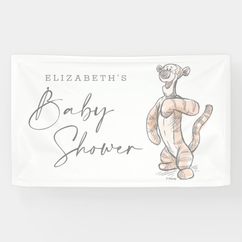 Watercolor Tigger Baby Shower Banner