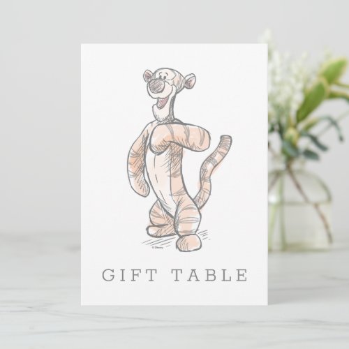 Watercolor Tigger Baby Shower Gift Table Invitation
