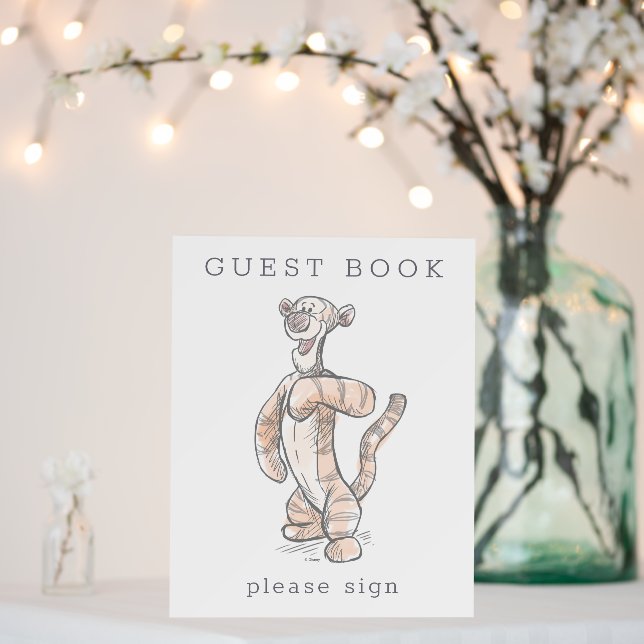 Watercolor Tigger Baby Shower Guest Book Foam Board (In Situ (Wedding))